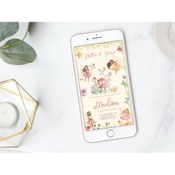 fairy electronic invitation my fairy first birthday invitation digital enchanted forest mobile invitation fairy garden i