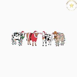 funny santa christmas cow svg graphic design file