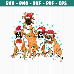 cute dog christmas boxer santa hat svg file for cricut