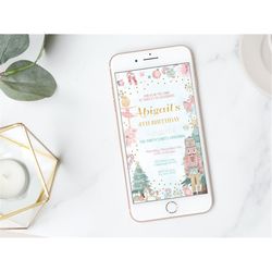 nutcracker electronic invitation sugar plum fairy birthday invitation digital land of sweets mobile invitation party evi
