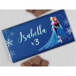 frozen chocolate label frozen candy bar wrapper elsa candy wrap frozen birthday party favor 1.55 oz chocolate bar editab