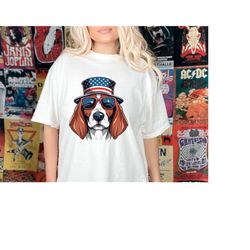 Beagle Dog USA Flag Hat Sunglasses America American Breed Puppy Pet Design, Sublimation Digital Design Download Graphic