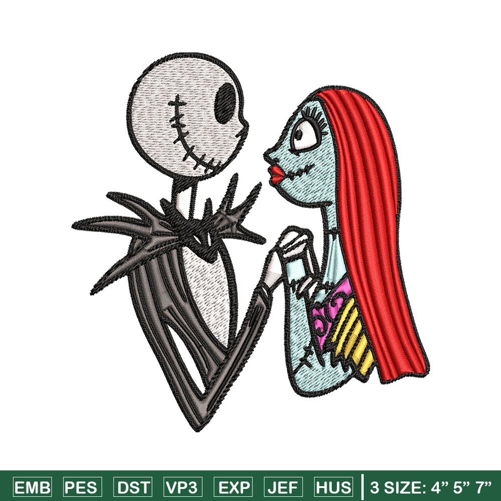Jack and Sally love Embroidery design, Horror Embroidery, horror design, Embroidery File, logo shirt, Digital download..jpg