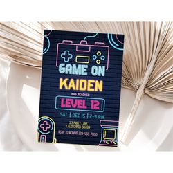 video game birthday invitation arcade birthday invitation gamer birthday invitation gaming party invitation editable ins