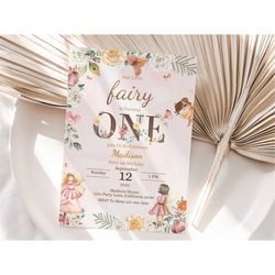 fairy first birthday invitation my fairy first invitation enchanted forest party invite fairy 1st girl fairy garden edit
