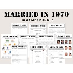 54th anniversary games 54th wedding anniversary games 54th anniversary party game married in 1970 trivia quiz activity p