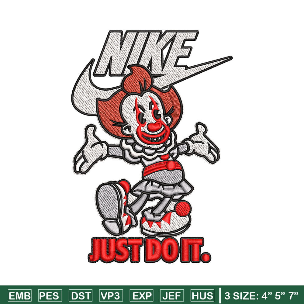 Just Do It Pennywise Embroidery design, Cartoon Embroidery, Nike design, Embroidery file, Nike logo. Instant download..jpg