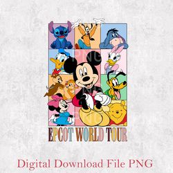 vintage disney epcot world tour png, epcot walt disney world, mickey and friend png, disneyland png, disney family png