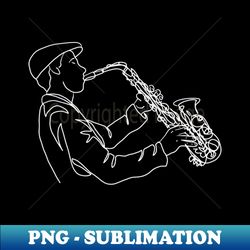 Saxophone Player - Creative Sublimation PNG Download - Vibrant and Eye-Catching Typography