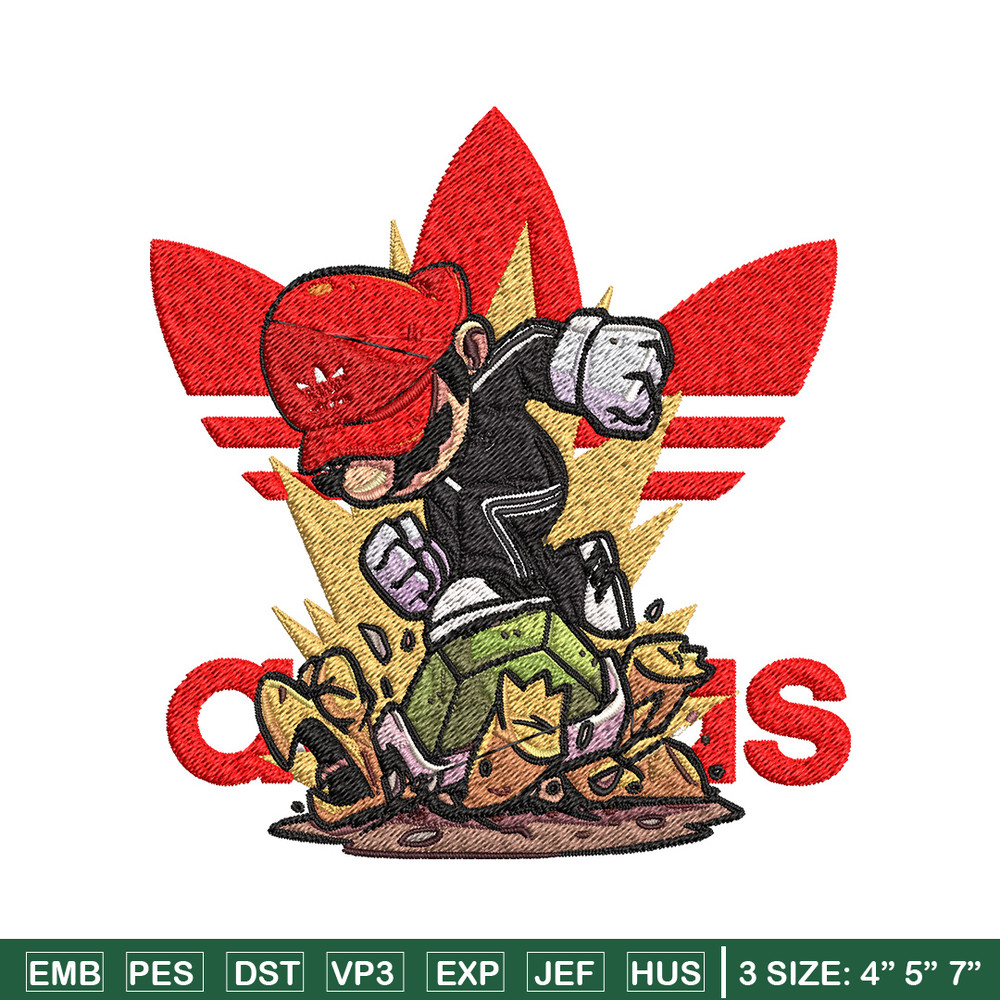 Mario adidas Embroidery Design, Adidas Embroidery, Brand Embroidery, Embroidery File, Logo shirt, Digital download.jpg