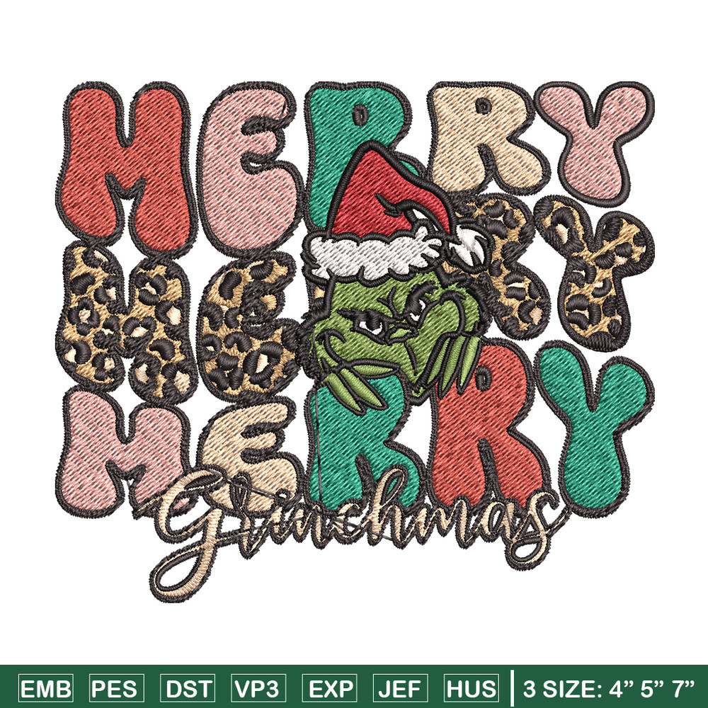 Merry Grinch Embroidery design, Grinch Christmas Embroidery, Grinch design, Embroidery File, Digital download..jpg