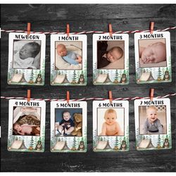editable one happy camper monthly photo milestone, one happy camper decor, template