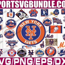 bundle 33 files new york mets baseball team svg,  new york mets svg, mlb team  svg, mlb svg, png, dxf, eps, jpg