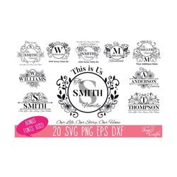 family monogram svg bundle, mailbox decal svg, family name svg, mailbox monogram cut file, mailbox monogram cricut, family monogram cricut