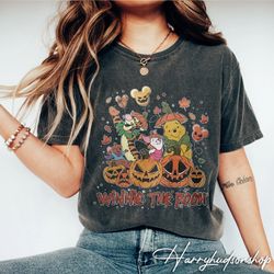 retro winnie the pooh halloween shirt png, pooh and friends halloween shirt png, cute fall sweatshirt png, pooh bear hal