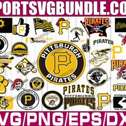 bundle 32 files pittsburgh pirates baseball team svg, pittsburgh pirates svg, mlb team  svg, mlb svg, png, dxf, eps, jpg