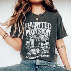 vintage the haunted mansion comfort colors shirt png, retro halloween shirt png, haunted mansion shirt png, halloween ma