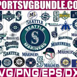 bundle 37 files seattle mariners baseball team svg, seattle mariners svg, mlb team  svg, mlb svg, png, dxf, eps, jpg