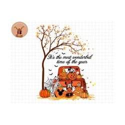 most wonderful time of the year autumn leaves svg, mouse and friends svg, fall svg, happy fall svg, autumn leaf svg, cricut cut files