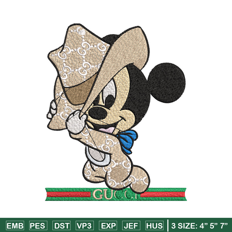 Mickey baby Embroidery Design, Gucci Embroidery, Embroidery File, Logo shirt, Sport Embroidery, Digital download.jpg