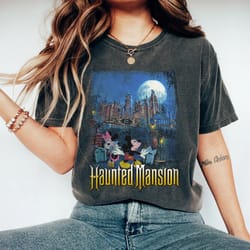vintage haunted mansion comfort colors shirt png, retro the haunted mansion shirt png, disney halloween shirt png, hallo