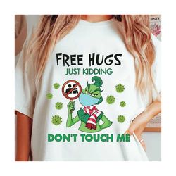 free hugs, just kidding, don't touch me png, social distancing, covid humor, merry christmas png, png sublimation digital download
