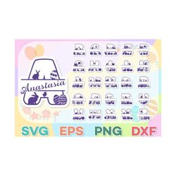 easter split monogram svg, easter split alphabet svg, easter monogram svg cricut, easter alphabet svg, monogram alphabet svg