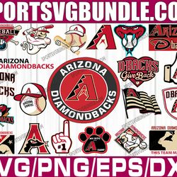 bundle 22 files arizona diamondbacks baseball team svg, arizona diamondbacks svg, mlb team  svg, mlb svg, png, dxf, eps
