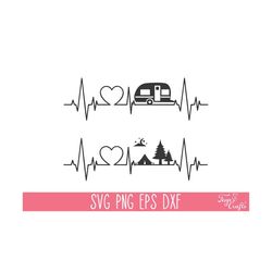 camping heartbeat svg png vector, camping svg cricut, camping shirt svg, camp life svg, adventure svg, glamping svg, funny camping svg