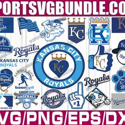 bundle 22 files kansas city royals baseball team svg, kansas city royals svg, mlb team  svg, mlb svg, png, dxf, eps, jpg