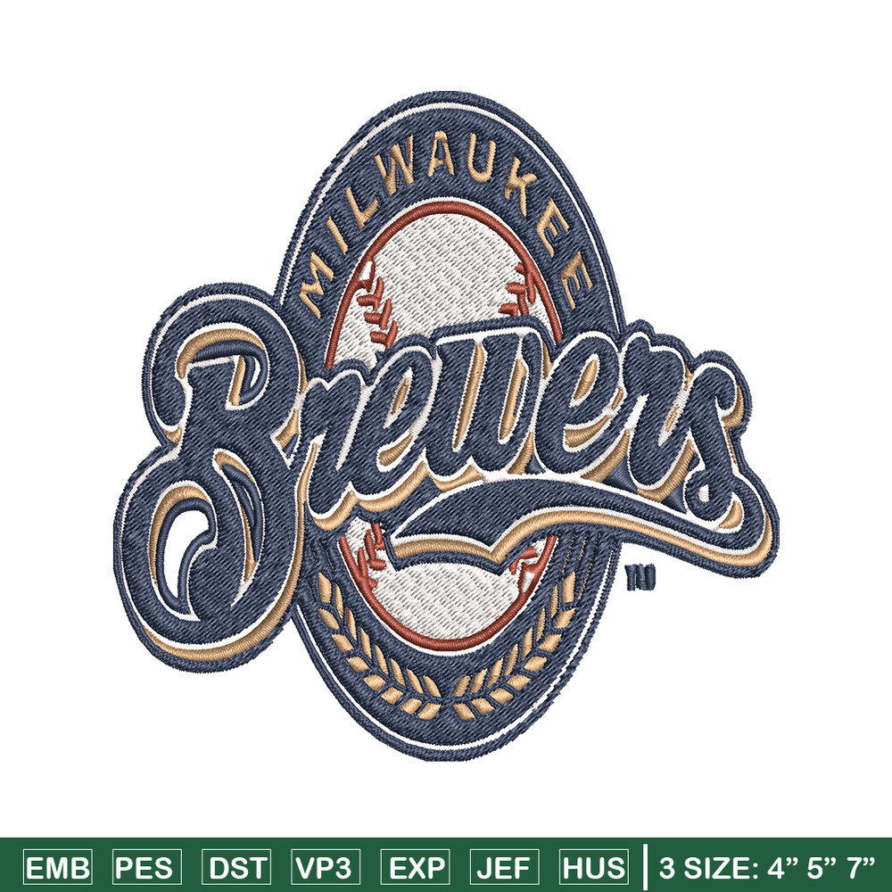 Milwaukee Brewers Embroidery Design, Logo Embroidery, MLB Embroidery, Embroidery File, Logo shirt, Digital download.jpg