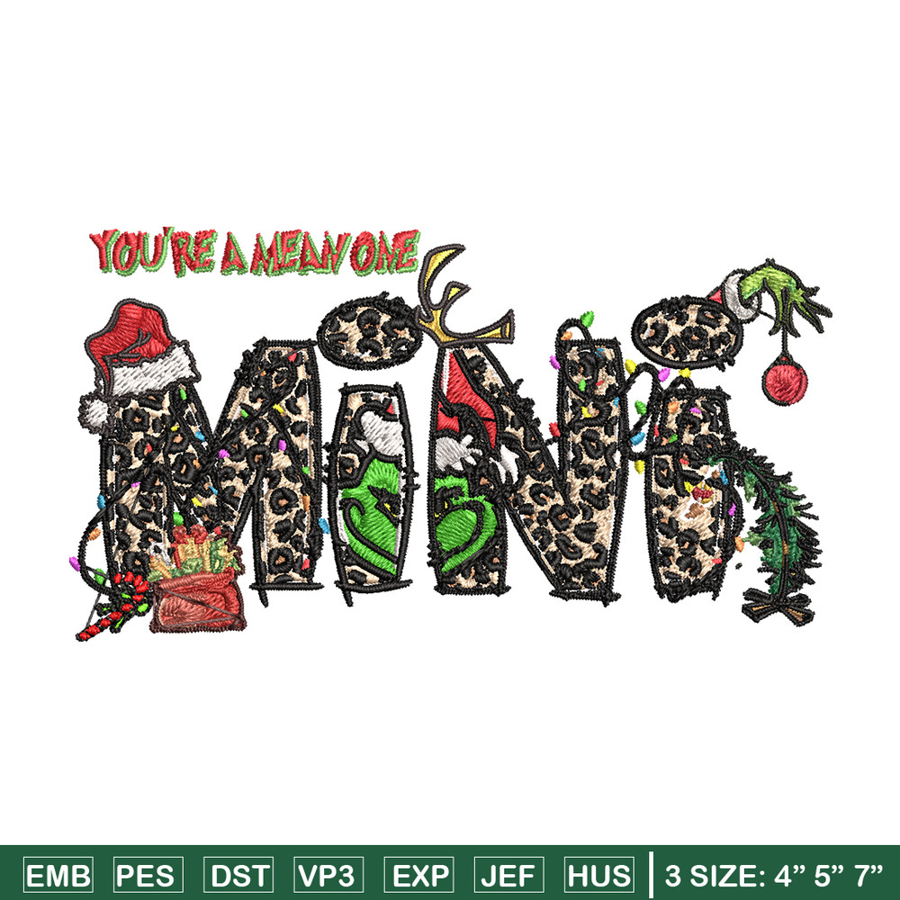 Mini Grinch christmas Embroidery design, Grinch Christmas Embroidery, Grinch design, Embroidery File, Digital download.jpg