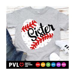 baseball sister svg, baseball heart svg, dxf, eps, png, cheer sister cut files, grunge svg, baby girl svg, little sister, silhouette, cricut