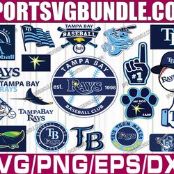 bundle 21 files tampa bay rays baseball team svg, tampa bay rays svg, mlb team  svg, mlb svg, png, dxf, eps, jpg