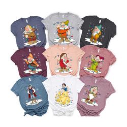 snow white and seven dwarfs christmas png bundle, seven dwarfs characters christmas lights, princess png, merry christmas, magical kingdom