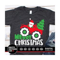 christmas tree truck svg, monster truck svg, merry christmas svg, santa svg dxf eps png, kids cut files, holiday clipart, silhouette, cricut