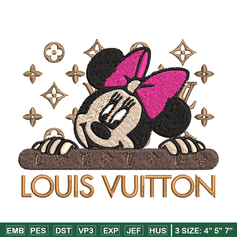 Minnie head lv Embroidery Design, Lv Embroidery, Embroidery File, Brand Embroidery, Logo shirt, Digital download.jpg