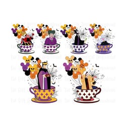 vintage villain gang bundle, bad witches club svg, villains wicked svg, family trip svg, halloween coffee cup bundle, trick or treat svg