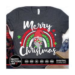 christmas gnome svg, merry christmas svg, rainbow svg, gnome svg, dxf, eps, png, holidays cut files, gnome shirt design, silhouette, cricut