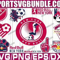 bundle 12 files new york red bulls soccer team svg, new york red bulls svg, mls teams svg, mls svg, png, dxf, eps