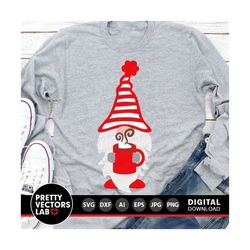 winter gnome svg, winter svg, gnome cut files, gnome with hot cocoa svg, dxf, eps, png, holiday svg, funny gnome clipart, silhouette, cricut
