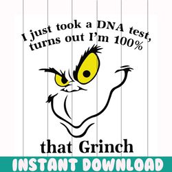 i just took a dna test turns out i'm 100 that grinch face svg, trending svg, grinch svg, grinchy green svg, dna test svg