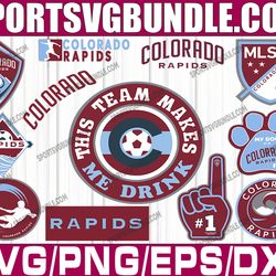 bundle 12 files colorado rapids soccer team svg, colorado rapids svg, mls teams svg, mls svg, png, dxf, eps