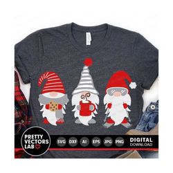 winter svg, winter gnomes svg, gnomes cut file, cute gnome svg dxf eps png, gnome with hot cocoa, skis, christmas clipart, silhouette cricut
