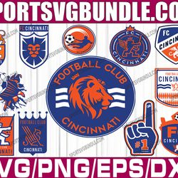 bundle 12 files fc cincinnati soccer team svg, fc cincinnati svg, mls teams svg, mls svg, png, dxf, eps