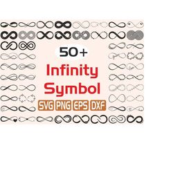 50  infinity symbol svg, infinity svg, infinity heart svg, infinity symbol bundle cut file svg