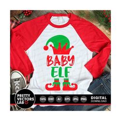 Baby Elf Svg, Christmas Svg, Family Elf Svg Dxf Eps Png, Baby Cut Files, Newborn Svg, Funny Winter Svg, Holiday Clipart, Silhouette, Cricut