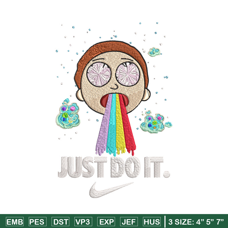Morty Smith Just Rick It Embroidery design, Cartoon Embroidery, Logo Nike design, Embroidery file, Instant download..jpg