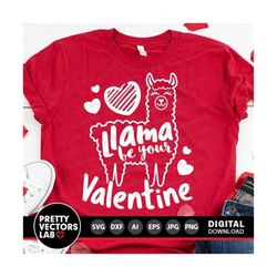valentine llama svg, llama be your valentine svg, valentine's day cut files, kids svg dxf eps png, funny sayings clipart, silhouette, cricut