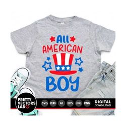 all american boy svg, 4th of july cut files, patriotic svg, america svg dxf eps png, boys svg, kids usa svg, american hat, silhouette cricut